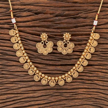 Antique Plain Gold Necklace With Gold Plating