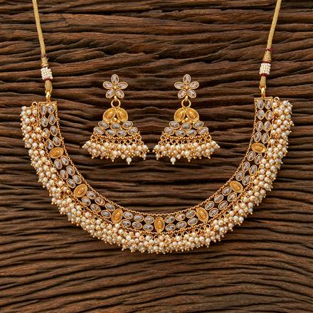 Antique Pearl Necklace With Gold Plating