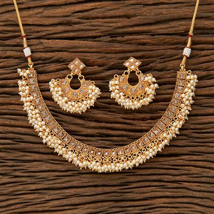 Antique Pearl Necklace With Gold Plating