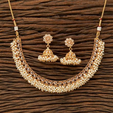 Antique Pearl Necklace With Gold Plating