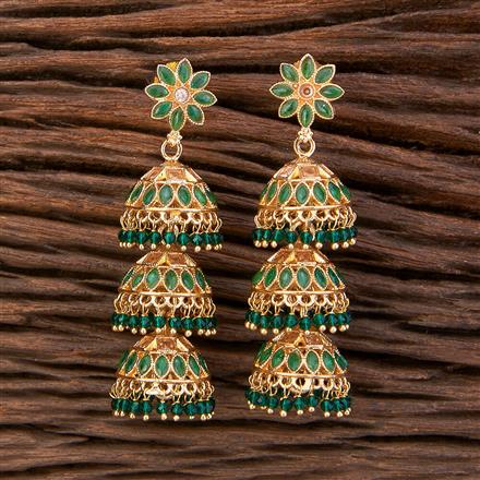 Antique Triple Jhumki With Gold Plating