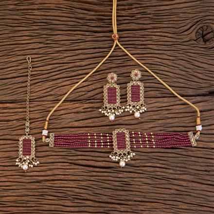 Antique Choker Necklace With Mehndi Plating