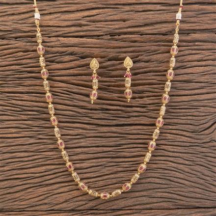 Antique Long Necklace With Gold Plating