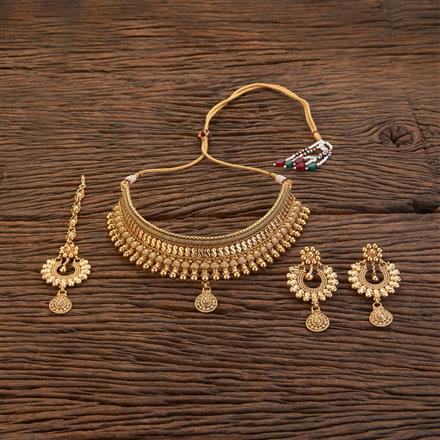 Antique Mukut Necklace With Gold Plating