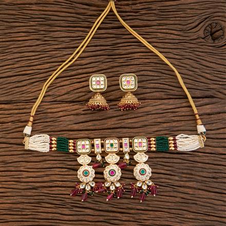 Antique Moti Necklace With Gold Plating
