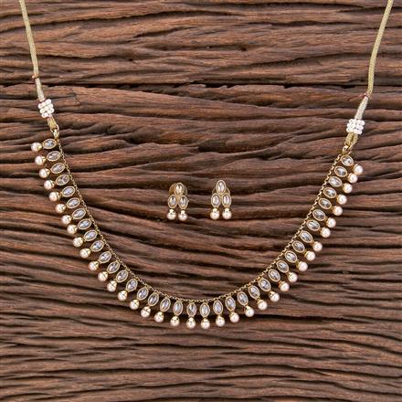 Antique Delicate Necklace With Mehndi Plating