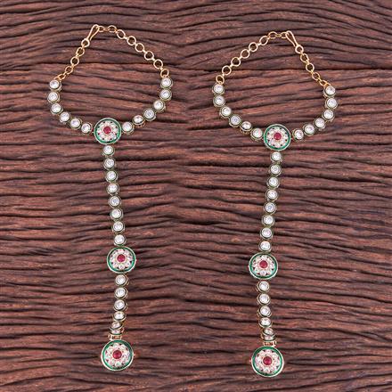 Antique Meenakari Hath Pan With Gold Plating