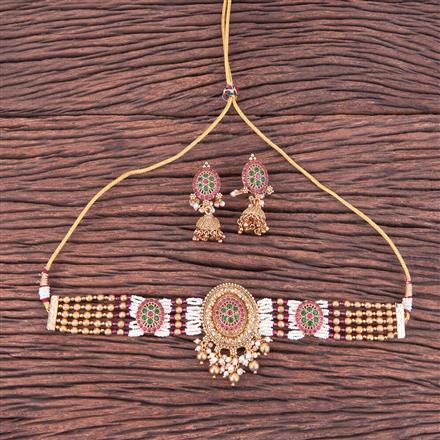 Antique Choker Necklace With Gold Plating