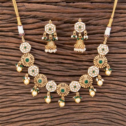 Antique Pearl Necklace With Gold Plating