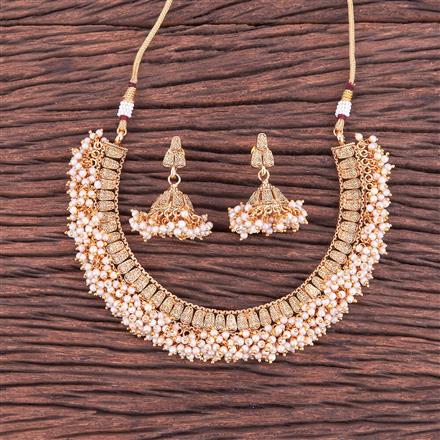 Antique Moti Necklace With Gold Plating