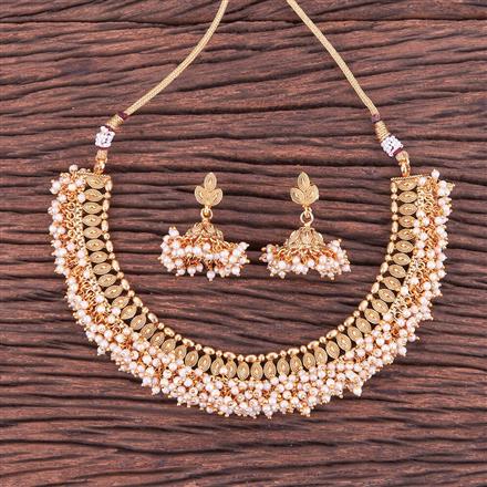 Antique Moti Necklace With Gold Plating