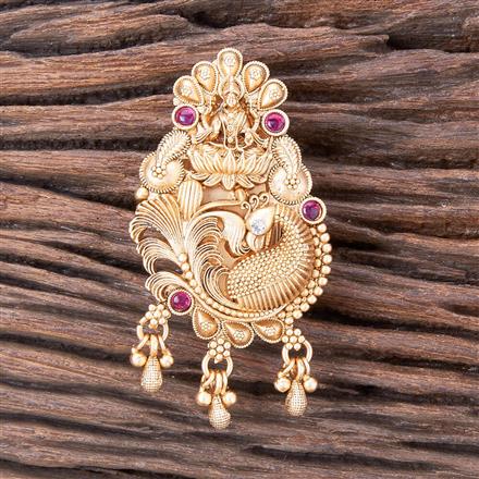 Antique Peacock Brooch With Matte Gold Plating