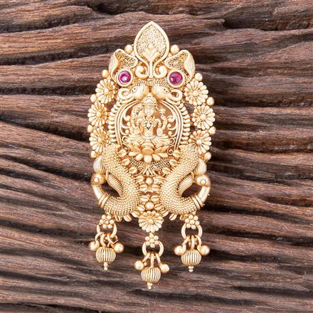 Antique Temple Brooch With Matte Gold Plating