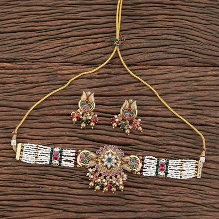 Antique Moti Necklace With Gold Plating