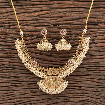 Antique Moti Necklace With Gold Plating