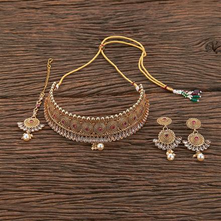Antique Mukut Necklace With Gold Plating