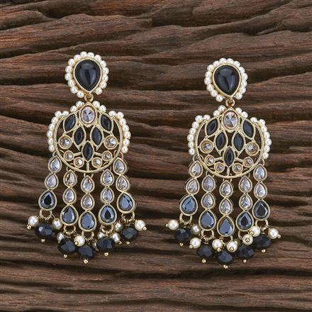 Antique Long Earring With Mehndi Plating