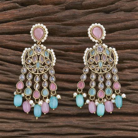 Antique Long Earring With Mehndi Plating