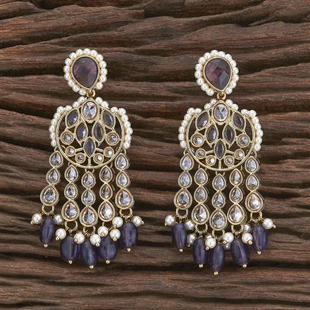 Antique Long Earring With Mehndi Plating