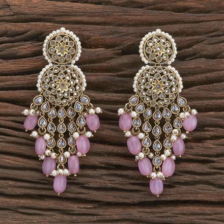 Antique Long Earring With Mehndi Plating