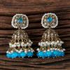 Antique Pearl Earring With Mehndi Plating
