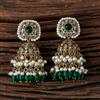 Antique Pearl Earring With Mehndi Plating