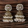 Antique Pearl Earring With Mehndi Plating