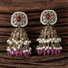 Antique Pearl Earring With Mehndi Plating