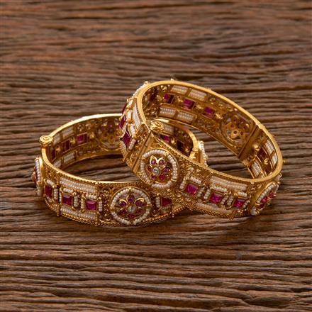 Antique Openable Bangles With Matte Gold Plating