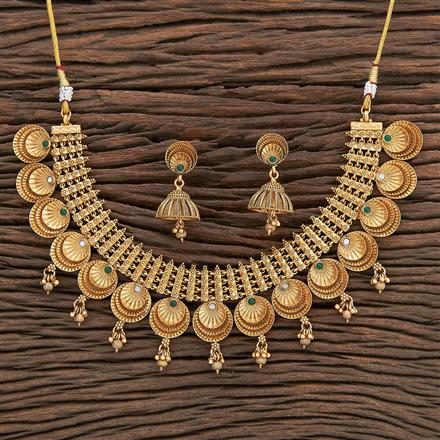 Antique Classic Necklace With Matte Gold Plating