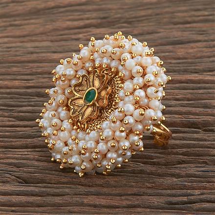 Antique Pearl Ring With Gold Plating