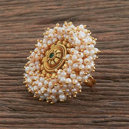 Antique Pearl Ring With Gold Plating