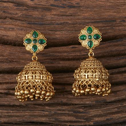 Antique Delicate Jhumki With Gold Plating