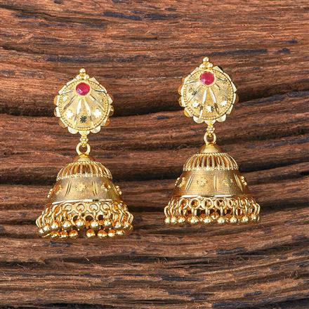 Antique Delicate Jhumki With Gold Plating
