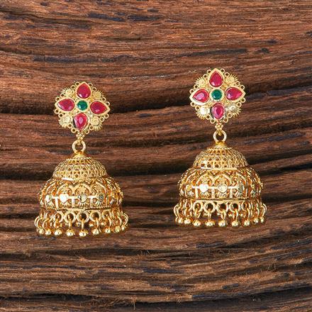 Antique Jhumki With Gold Plating