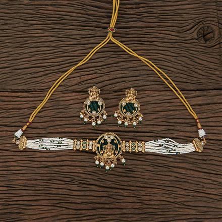 Antique Choker With Matte Gold Plating