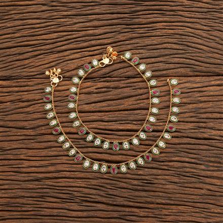 Antique Meenakari Payal With Gold Plating