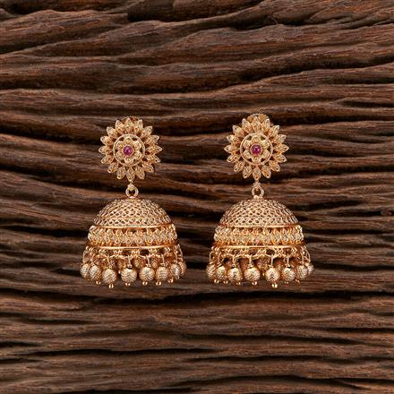 Antique Jhumki With Matte Gold Plating