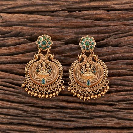 Antique Temple Earring With Matte Gold Plating