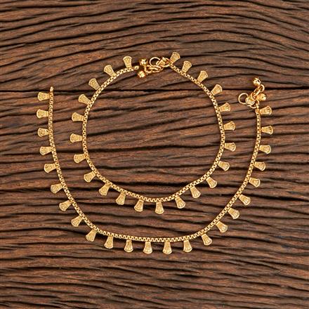 Antique Plain Gold Payal With Gold Plating