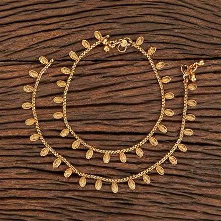 Antique Plain Gold Payal With Gold Plating