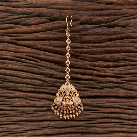 Antique South Indian Tikka With Matte Gold Plating