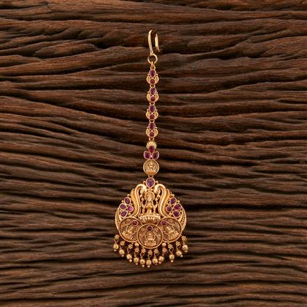 Antique South Indian Tikka With Matte Gold Plating