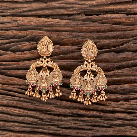 Antique Temple Earring With Matte Gold Plating