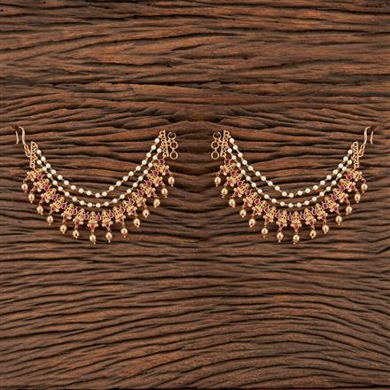 Antique Temple Ear Chain With Matte Gold Plating