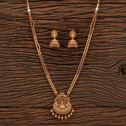 Antique South Indian Necklace With Matte Gold Plating