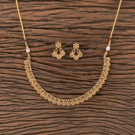 Antique Plain Gold Necklace With Gold Plating