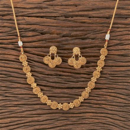 Antique Plain Gold Necklace With Gold Plating