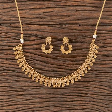 Antique Plain Gold Necklace With Gold Plating