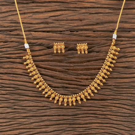 Antique Plain Gold Necklace With Gold Plating
